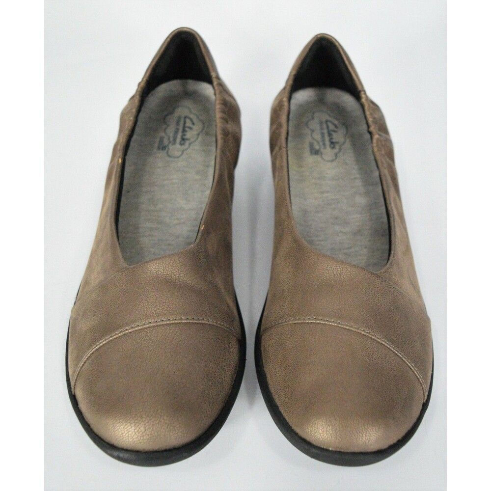 Clarks Cloudsteppers Women's Size 10 Bronze Flats Slip On Shoes